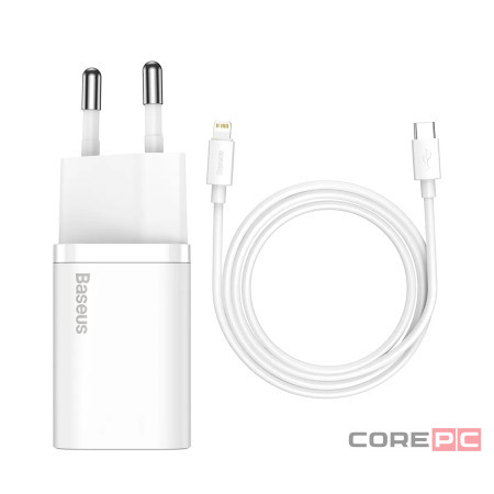 Сетевое зар. устр. Baseus Super Si 1C кабель Lightning 20W TZCCSUP-B02 белое