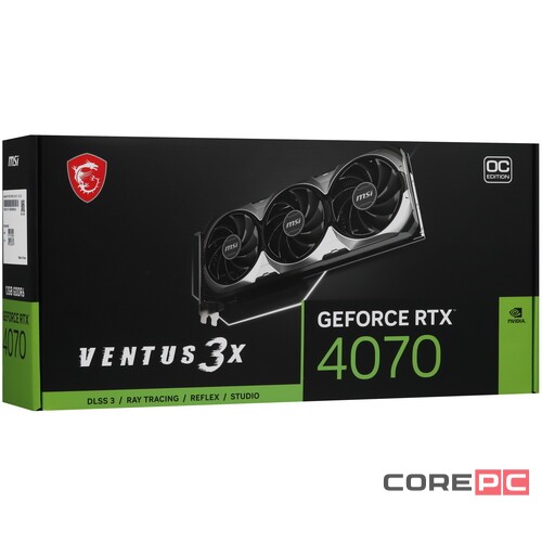 Видеокарта MSI (RTX 4070 VENTUS 3X E1 12G OC) GeForce RTX 4070 12GB VENTUS 3X E1 OC