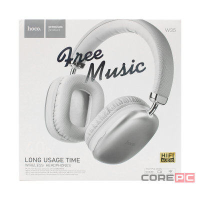 Стереонаушники Bluetooth полноразмерные Hoco W35 Free Music V5.3/40ч белый