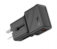 Универсальное зар. устр Hoco AC24 Type-C/USB-A EU/US/AUS/UK черное