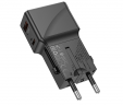 Универсальное зар. устр Hoco AC24 Type-C/USB-A EU/US/AUS/UK черное