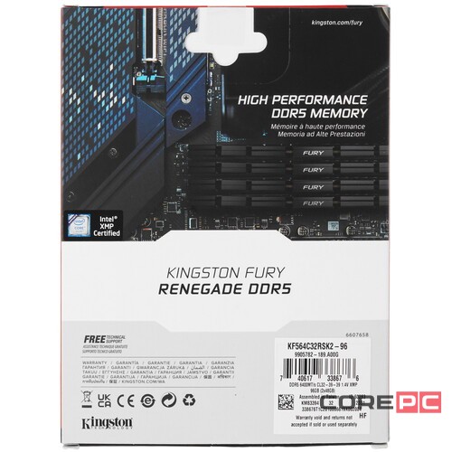 Оперативная память 96 Gb 6400 MHz Kingston FURY Renegade Silver/Black (KF564C32RSK2-96)