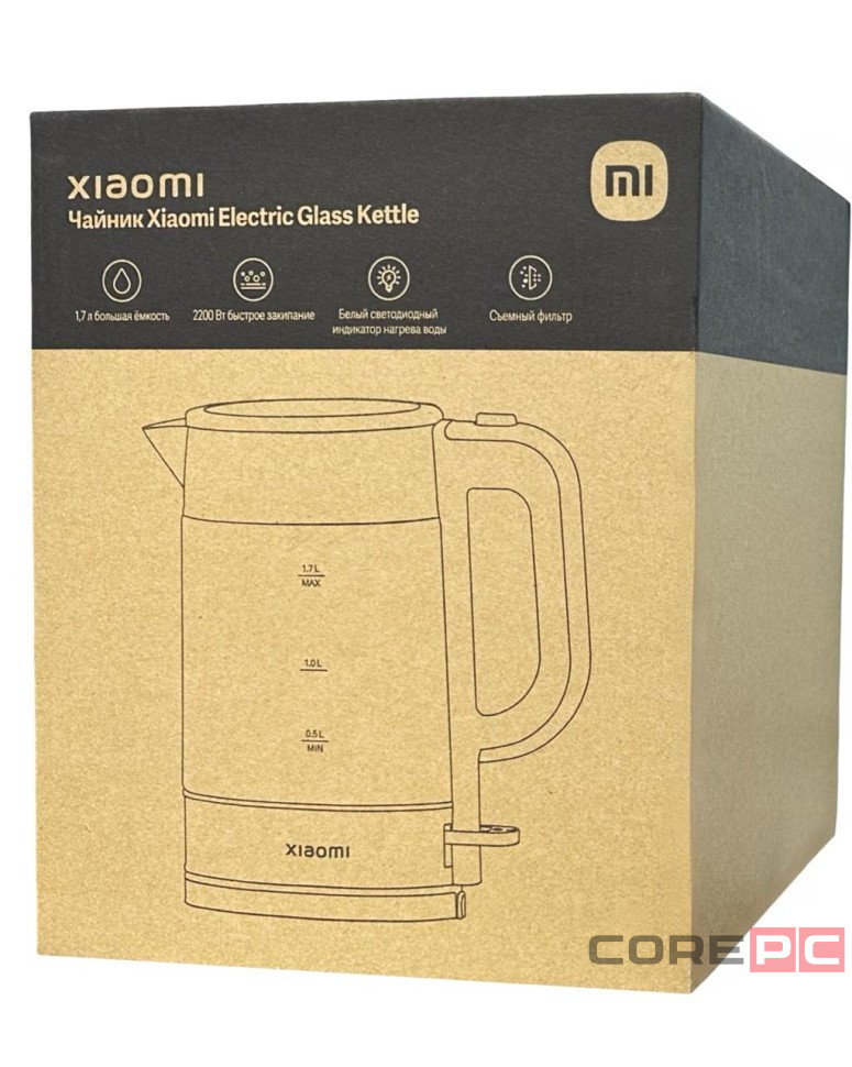 Чайник Xiaomi Electric Glass Kettle 1.7л MJDSH05FD черный