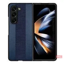 Чехол-накладка Raigor Inverse Aix Series для Samsung Galaxy Z Fold 5 искусственная кожа (синий)