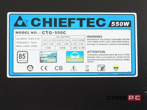 Блок питания Chieftec 550W CTG-550C A-80