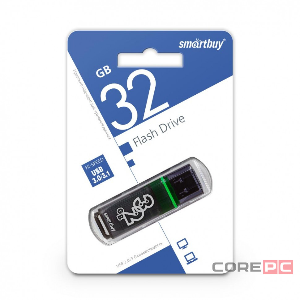 3.0 USB флеш накопитель Smartbuy 32GB Glossy Dark Grey (SB32GBGS-DG)