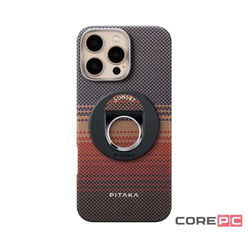 Чехол PITAKA Tactile Woven Case & Grip 3 для iPhone 16 Pro карбоновый (арамид) Sunset