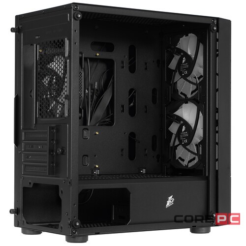 Компьютерный корпус 1STPLAYER FIREBASE X4-M TG LED Black (X4-M-BK-2F1P-1F1)