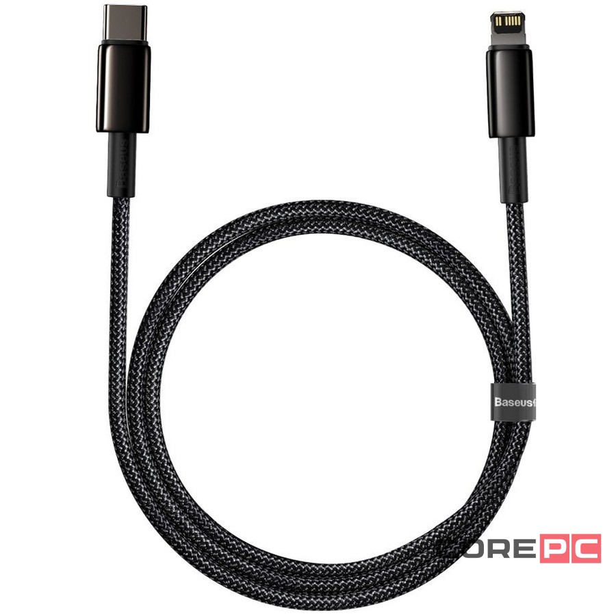 Кабель Baseus Tungsten Gold (Type-C) на (Lightning) 20W 200см нейлоновая оплётка (CATLWJ-A01) (черный)