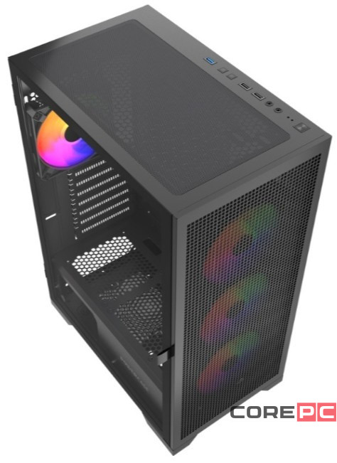 Компьютерный корпус Powercase Mistral B415 TG ARGB Black (CMAB415-A4)