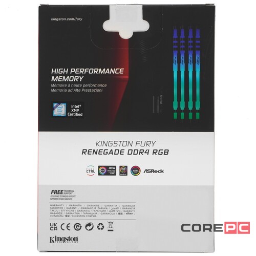 Оперативная память 64 Gb 3200 MHz Kingston FURY RENEGADE RGB (KF432C16RBAK2/64) RTL