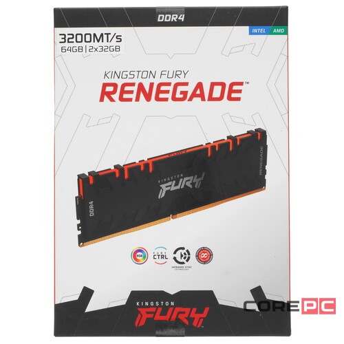 Оперативная память 64 Gb 3200 MHz Kingston FURY RENEGADE RGB (KF432C16RBAK2/64) RTL