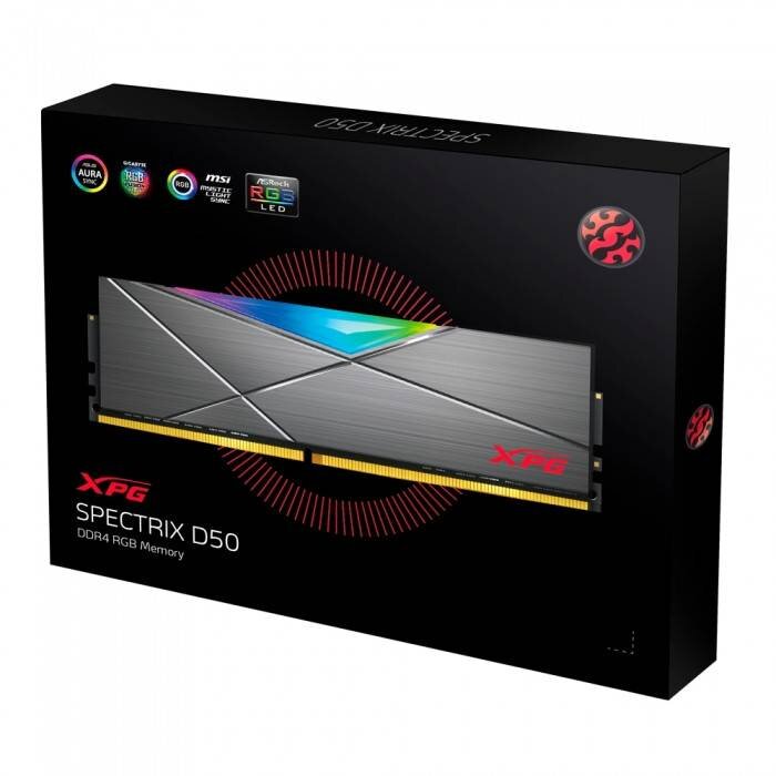 Оперативная память 32 Gb 3200 MHz ADATA XPG SPECTRIX D50 Grey RGB (AX4U320016G16A-DT50)
