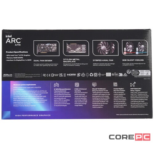 Видеокарта ASRock (A770 CL SE 16GO) Intel Arc A770 16GB Challenger SE OC