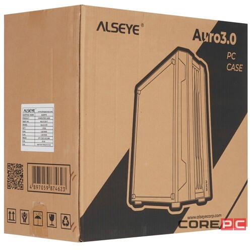 Компьютерный корпус ALSEYE Auro ARGB TG Black ((AURA) 3.0-B)