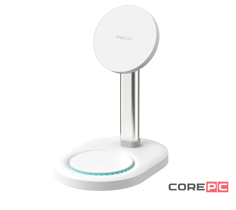 Беспроводное зарядное устройство 2в1 Recci RCW-32 15W белое