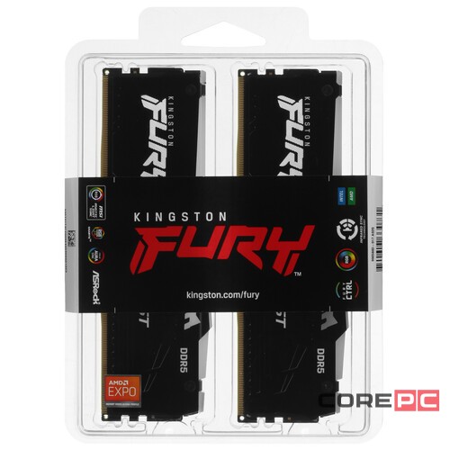 Оперативная память 32 Gb 6000 MHz Kingston FURY Beast RGB Black (KF560C36BBEAK2-32)