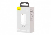 Сетевое зар. устр. Baseus GaN2 Lite Quick Charger 1USB/1C 65W (CCGAN2L-B02) белое