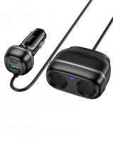 Автомобильное заряд. устр. Hoco Z59 240w 1USB/1T-C/2-12V чёрный