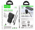 Универсальное зар. устр Hoco AC24 Type-C/USB-A EU/US/AUS/UK с кабелем Type-C на Type-C черное
