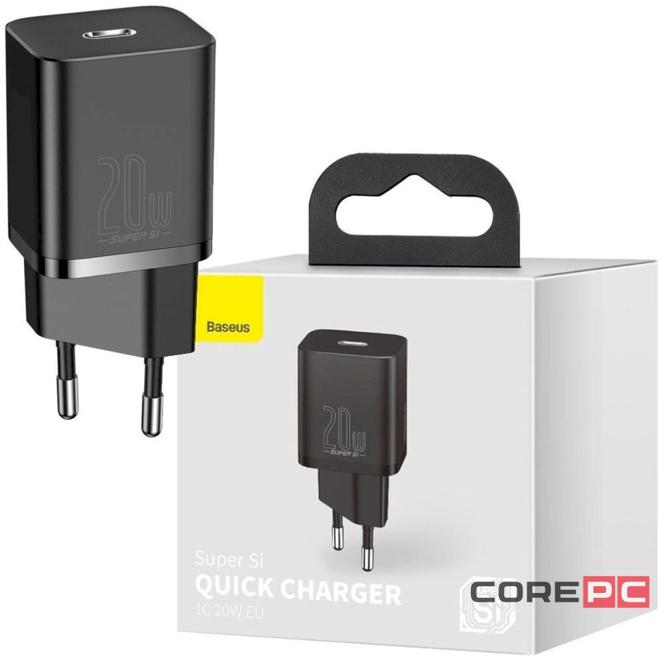 Сетевое зар. устр. Baseus Super Si Quick Charger 1C 20W EU CCSUP-B01 черное