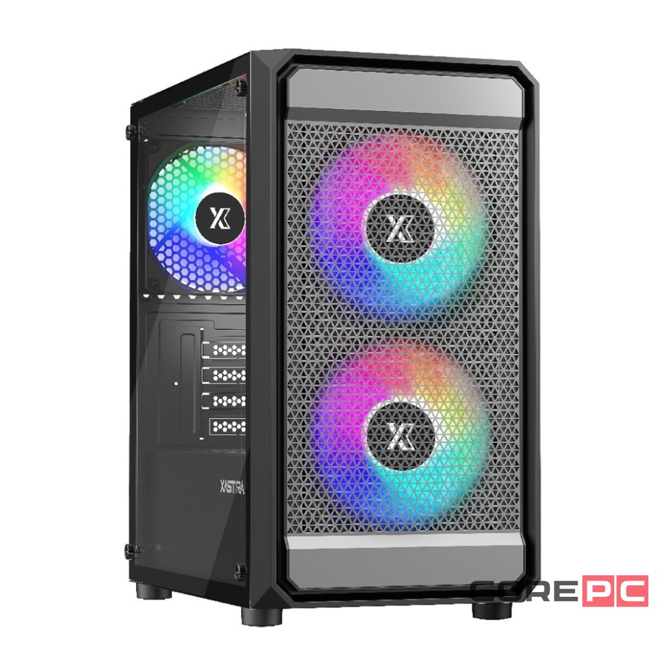 Компьютерный корпус XASTRA A303M TG 3FRGB Black (A303M-2FC14F-1FC12F)