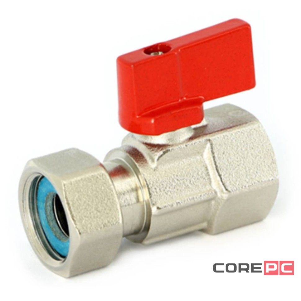 Кран Uni-Fitt шаровой мини ВВ 1/2quot; с накидной гайкой флажок красный металл