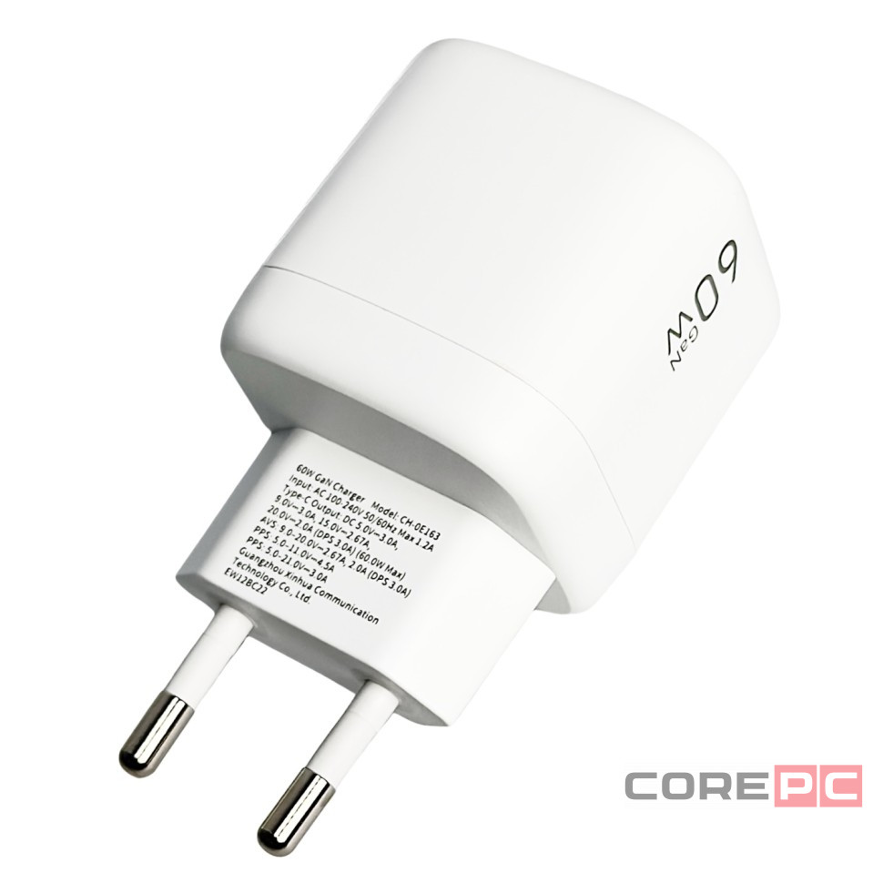 Сетевое зар. устр. Keephone Speedy 1C Gan 60W белое