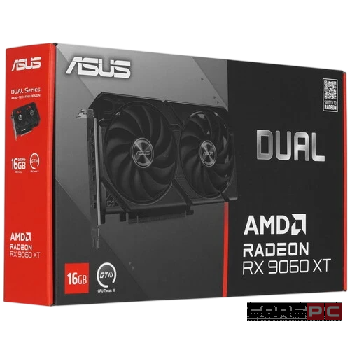 Видеокарта ASUS (DUAL-RX9060XT-16G) Radeon RX 9060 XT 16GB DUAL (90YV0LG2-M0NA00)