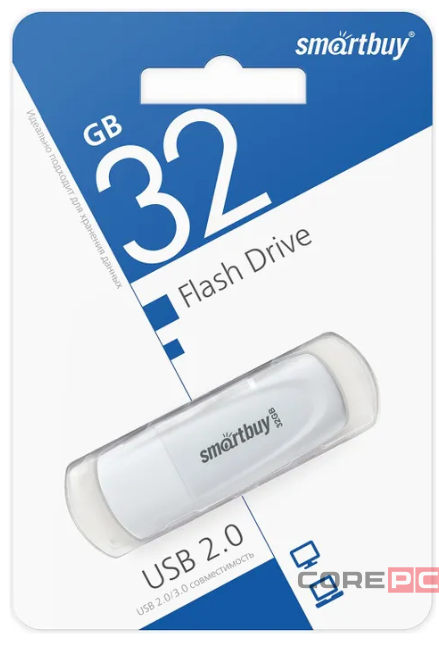 3.0/3.1 USB флеш накопитель Smartbuy 032GB Scout White (SB032GB3SCW)