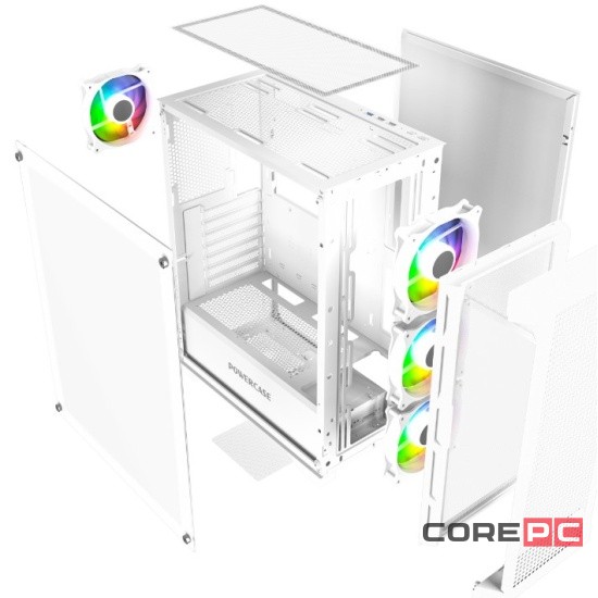 Компьютерный корпус Powercase Ultimate TG ARGB White (CUW-A4)