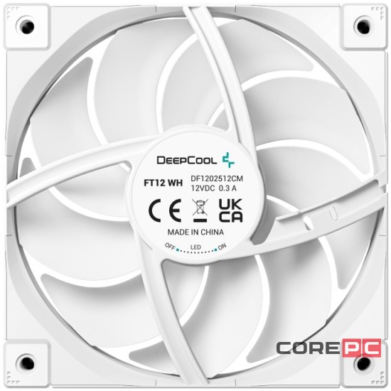 Вентилятор для корпуса Deepcool FT12 WH LED White