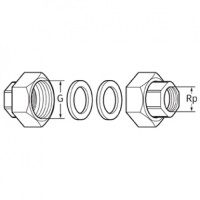 Комплект гаек для насоса WILO R11/2quot;-R1quot;GT (3XPART)+BOX-CHR