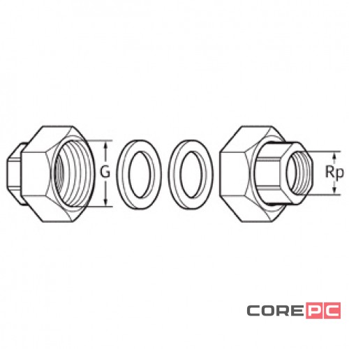 Комплект гаек для насоса WILO R11/2quot;-R1quot;GT (3XPART)+BOX-CHR