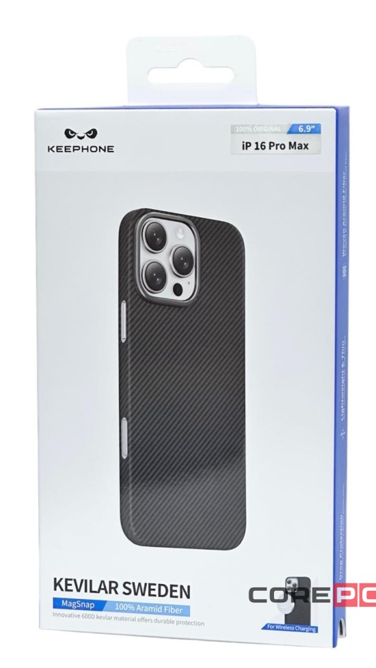 Накладка для i-Phone 16 Pro Max Keephone Kevilar Sweden MagSnap черный