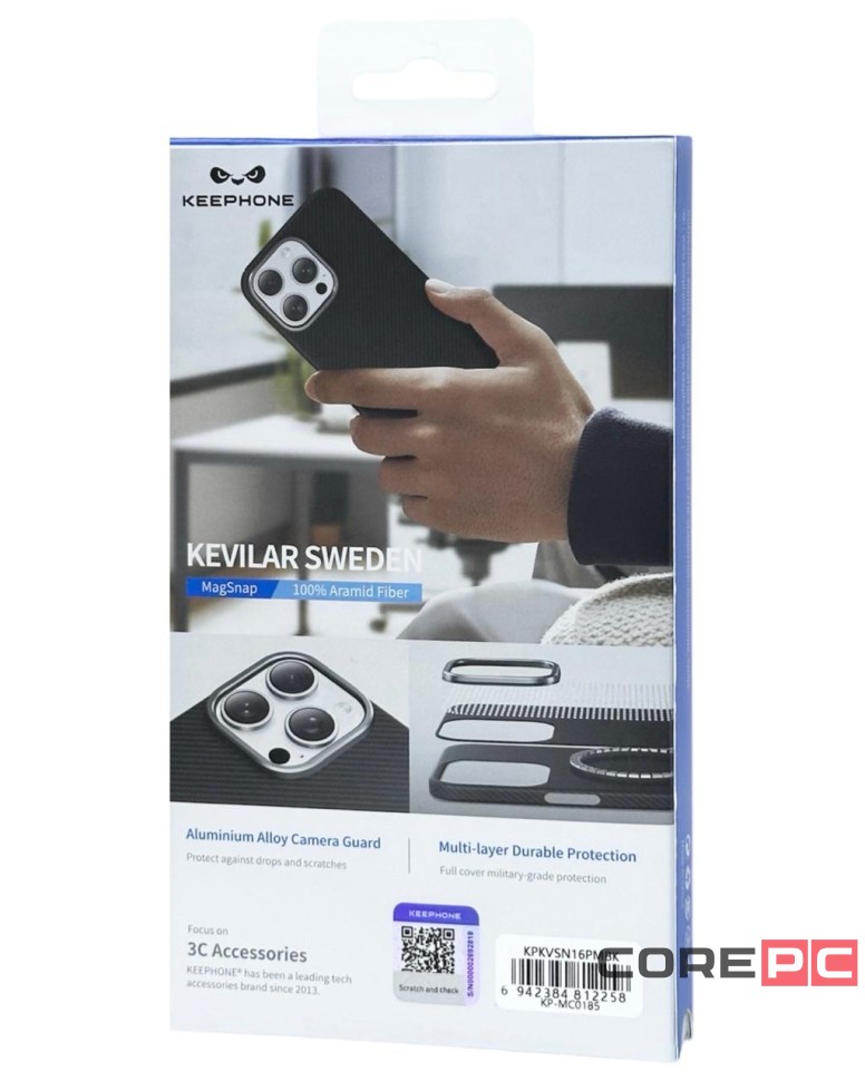 Накладка для i-Phone 16 Pro Max Keephone Kevilar Sweden MagSnap черный