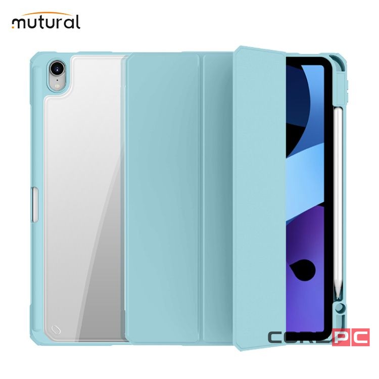 Чехол-книжка Mutural Folio Case для Apple iPad 10 (10.9) 2022 (полиуретан с подставкой) (голубой)