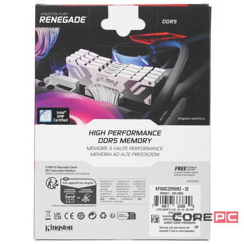 Оперативная память 32 Gb 6000 MHz Kingston FURY Renegade White (KF560C32RWK2-32)