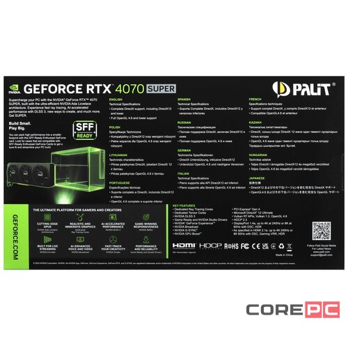 Видеокарта Palit (NED407ST19K9-1043S) GeForce RTX 4070 SUPER 12GB INFINITY 3 OC