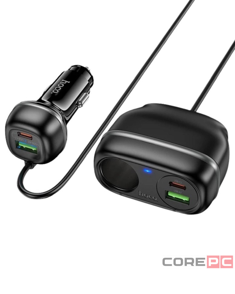 Автомобильное заряд. устр. Hoco Z59A 240w 2USB/2T-C/1-12V чёрный