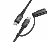 Usb Кабель-зарядка Hoco U142 2в1 Type-C на Type-C/MAG3 140W/240W 1.8м черный