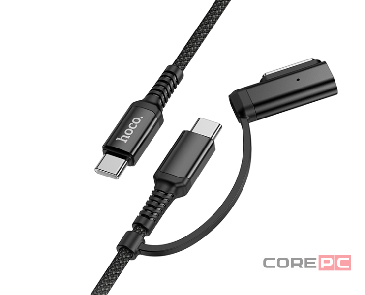 Usb Кабель-зарядка Hoco U142 2в1 Type-C на Type-C/MAG3 140W/240W 1.8м черный