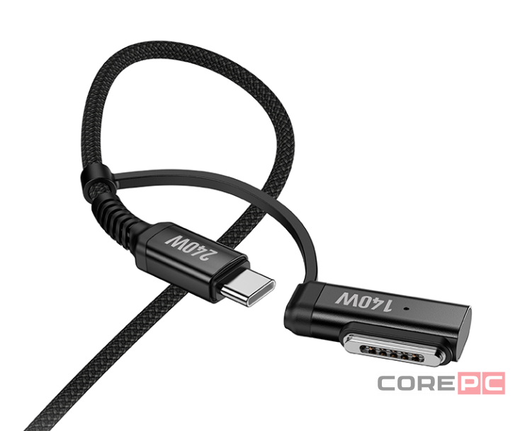 Usb Кабель-зарядка Hoco U142 2в1 Type-C на Type-C/MAG3 140W/240W 1.8м черный