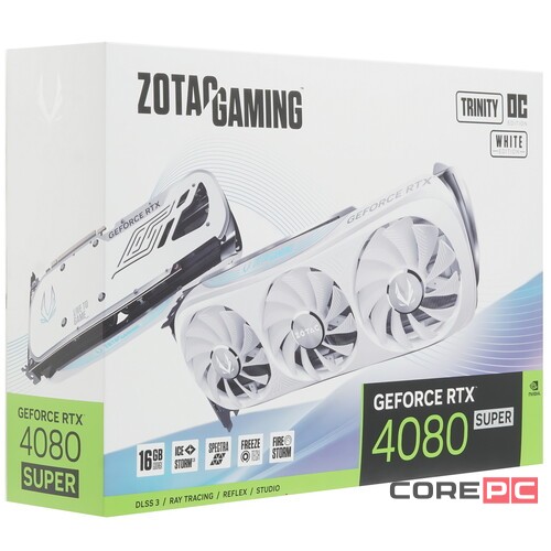 Видеокарта ZOTAC (ZT-D40820Q-10P) GeForce RTX 4080 SUPER 16GB TRINITY OC WHITE ED