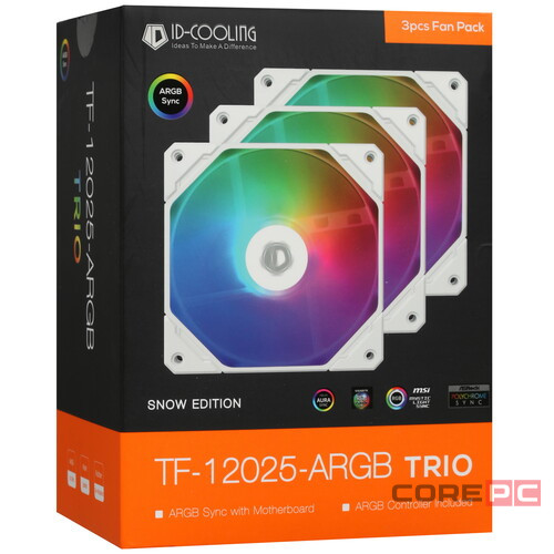 Комплект вентиляторов для корпуса ID-COOLING TF-12025-ARGB-TRIO-SNOW PWM