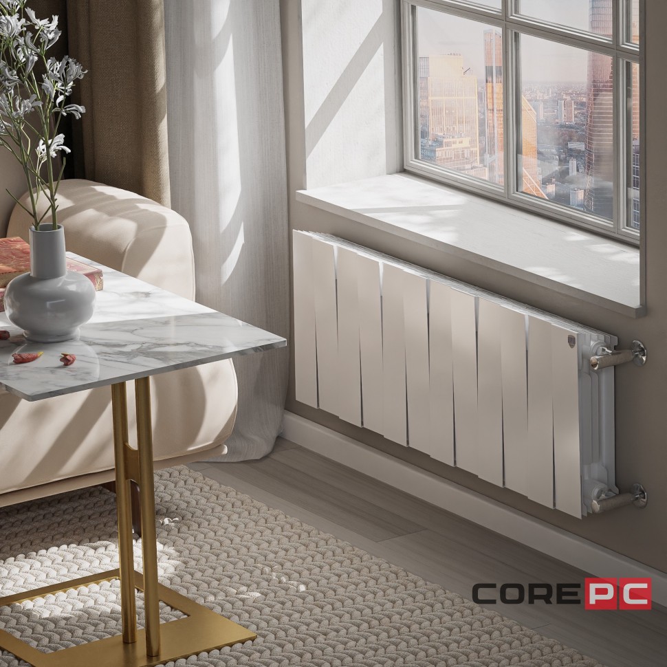 Радиатор биметаллический Royal Thermo PianoForte 300 Белый - 12 секц.