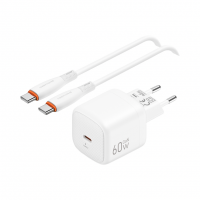 Сетевое зар. устр. Keephone Thomas KP-EB0112 1C 60W Gan с кабелем Type-C на Type-C белое