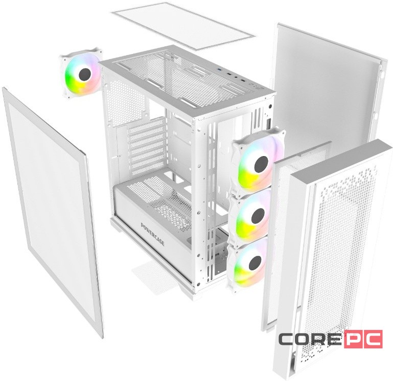 Компьютерный корпус Powercase BYTEFLOW TG ARGB White (CBFW-A4)