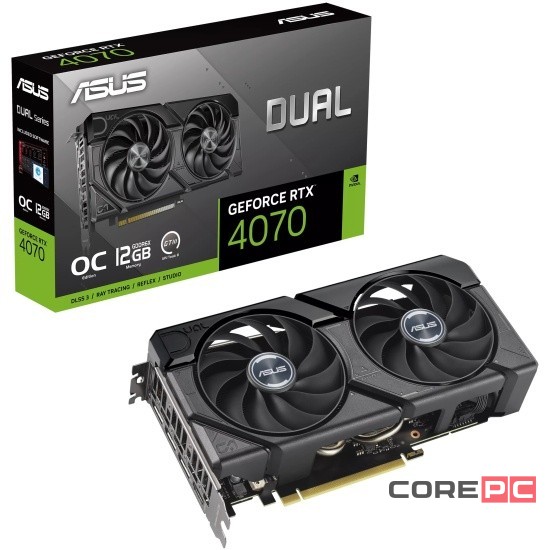 Видеокарта ASUS (DUAL-RTX4070-O12G-EVO) GeForce RTX 4070 12GB DUAL EVO 90YV0J15-M0NA00