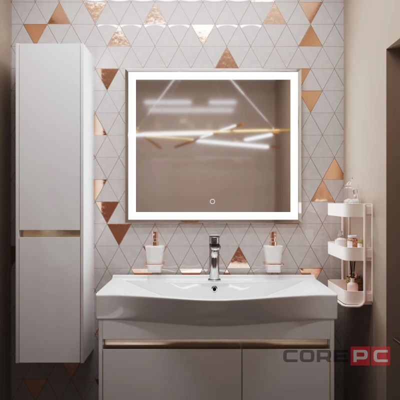 Зеркало MIXLINE Минио 800х700 (ШВ) сенсорный выключатель, светодиодная подсветка
